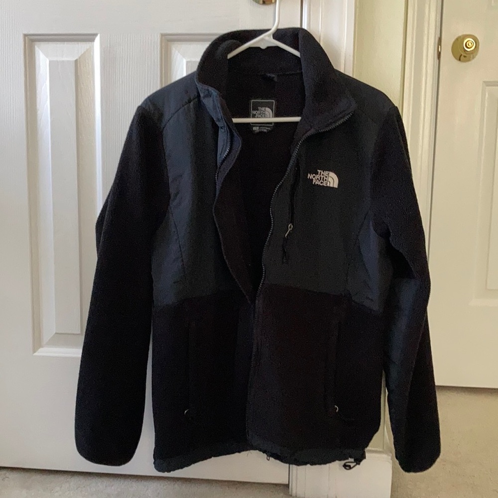 The North Face black zip-up jacket